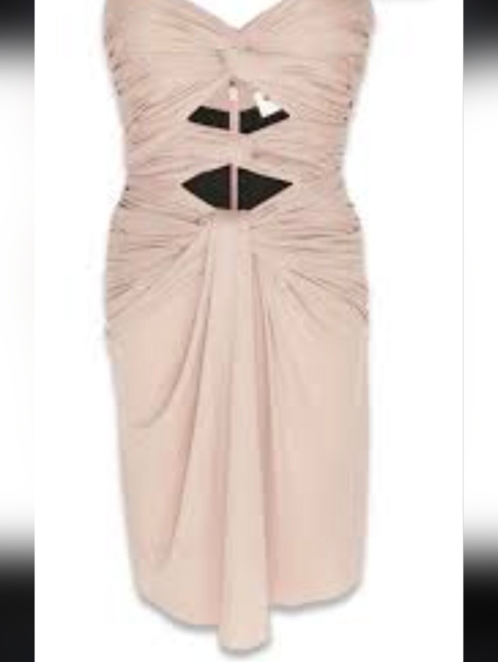 OW Collection Chiara Mini Dress Modern Cutouts Ruched Open Back S NWT